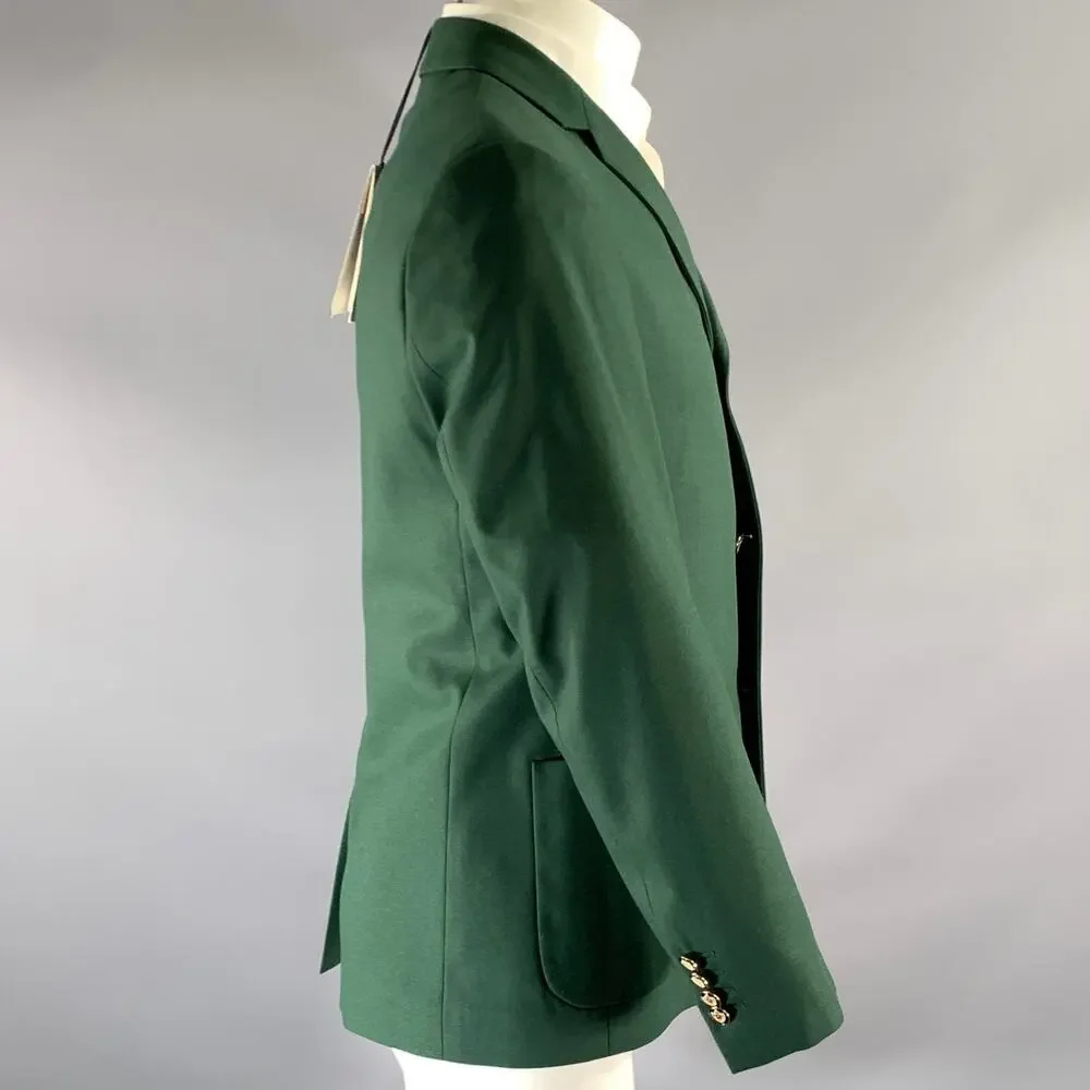 GUCCI Size 38 Green Wool Cashmere Notch Lapel Sport Coat